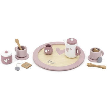 Holz Tee Set rosa